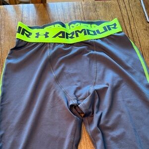 Under Armour Charcoal and Lime Compression Leggings